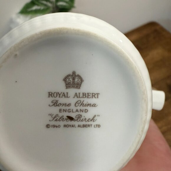 Royal Albert Silver Birch Mug Bone China England – Floral Birch Tree Tea Coffee - Picture 8 of 8